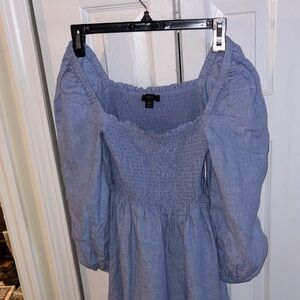J. Crew Blue Smocked Dress